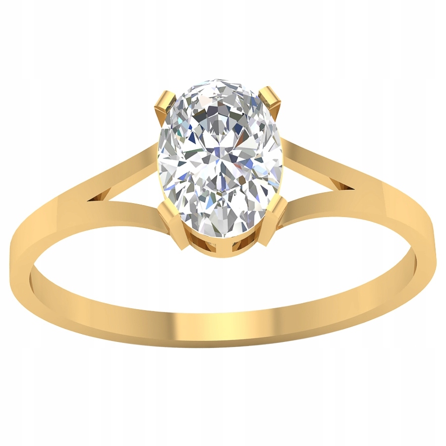 Klasický Prstýnek S Velkou Zirkonií, Zlato 585