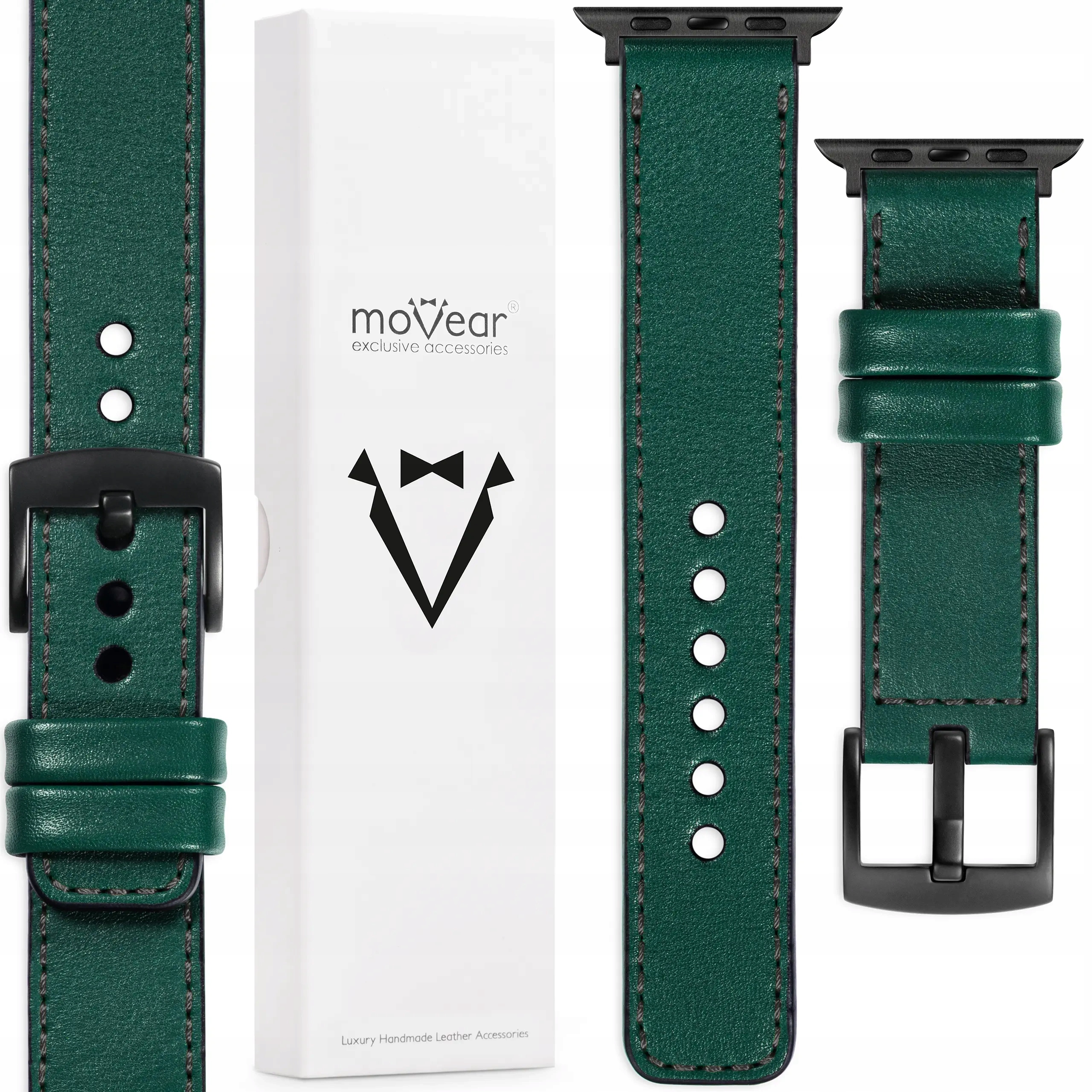 Pásek pro Apple Watch 10 9 8 7 6 5 Se 49/46-44 mm Kožený Premium Movear