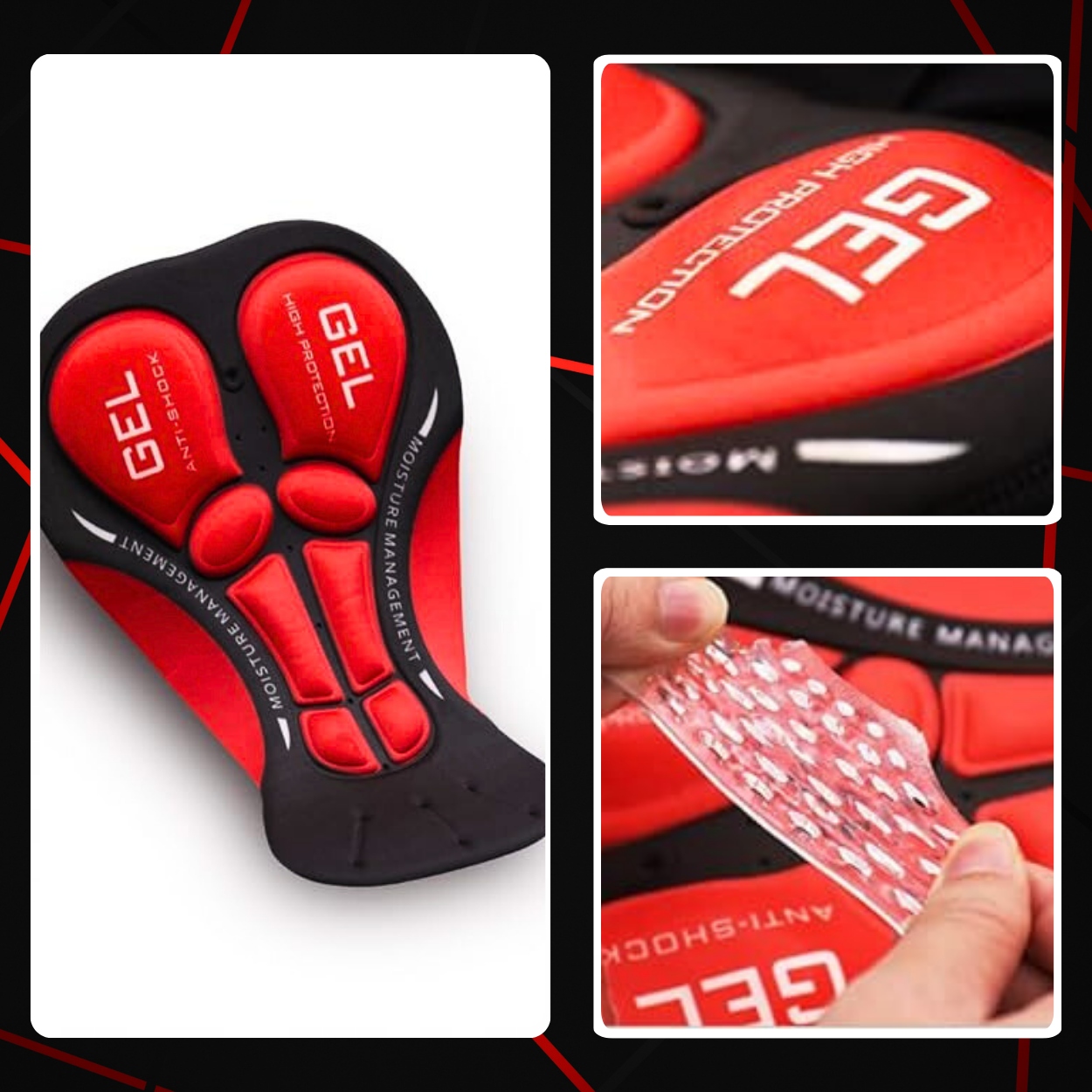 SPODENKI ROWEROWE SZORTY KOLARSKIE BOKSERKI MĘSKIE Z WKŁADKĄ 3D ŻELOWĄ XXL Materiał dominujący poliester