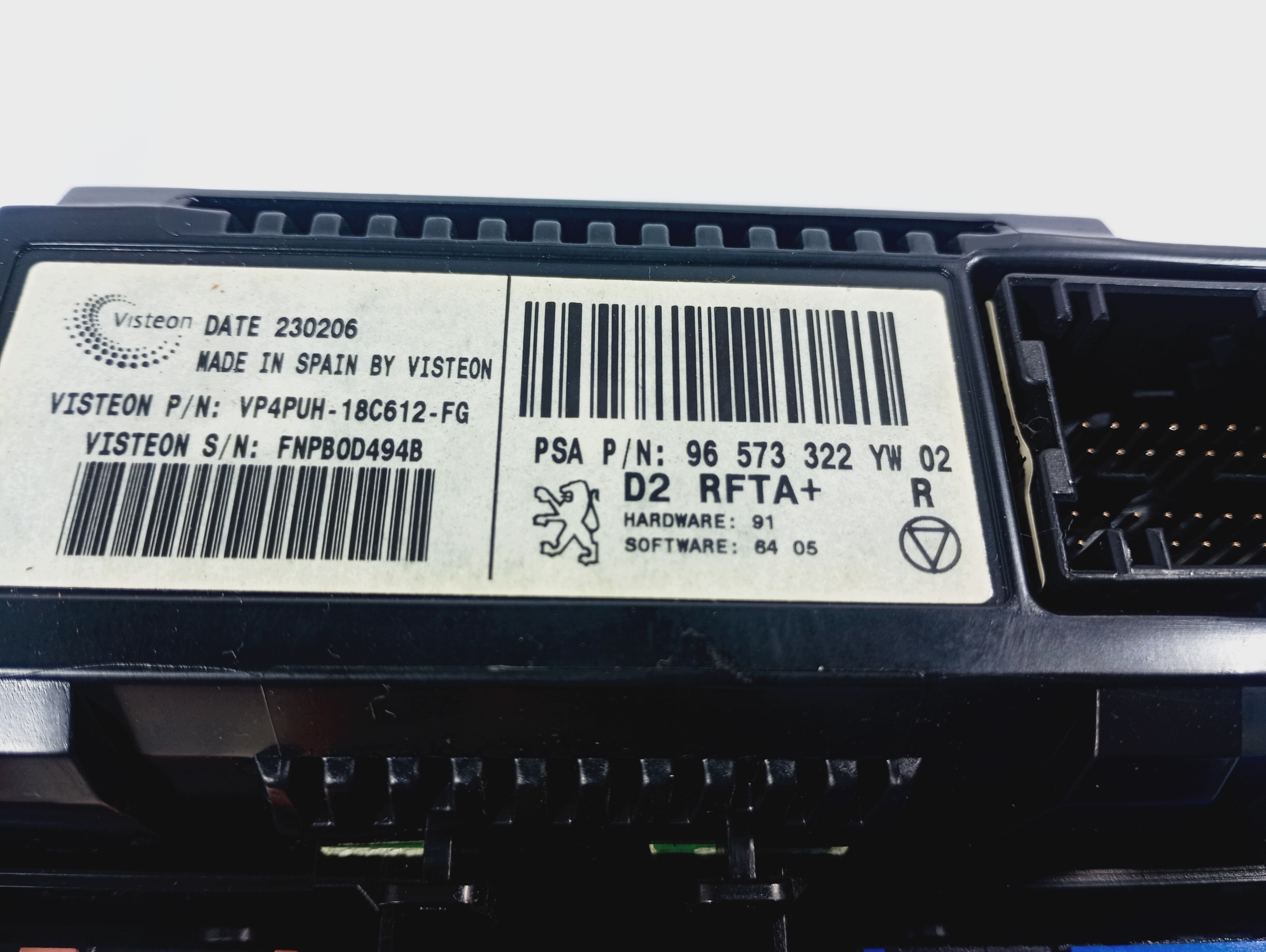 switch switch air conditioning control panel OE 96573322YW Peugeot 407 04-11