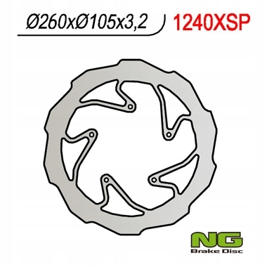 Ng Brzdový Kotúč Predný Bmw G 450X '08-'11 (260X105X3,2) Wave (5X6,00MM)
