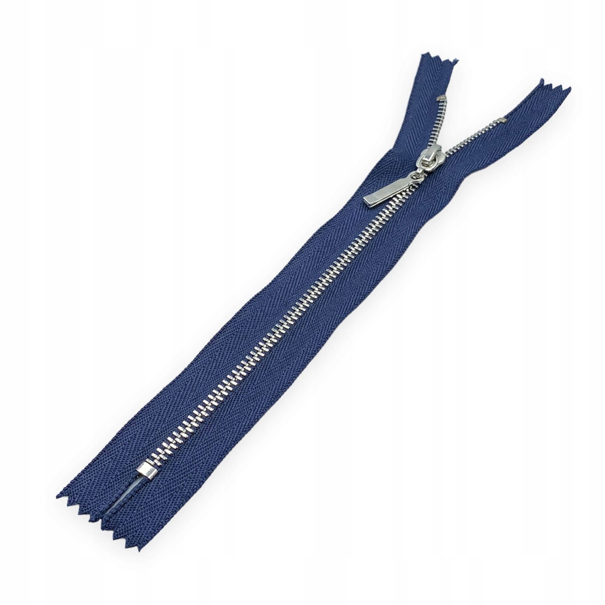 Zamek błyskawiczny cienki srebrny VT0 16cm Granat