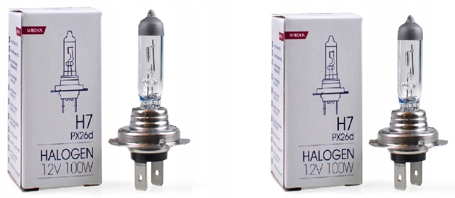 Żarówki halogenowe M-tech H7 12V 100W PX26d 2szt. mocna Z79