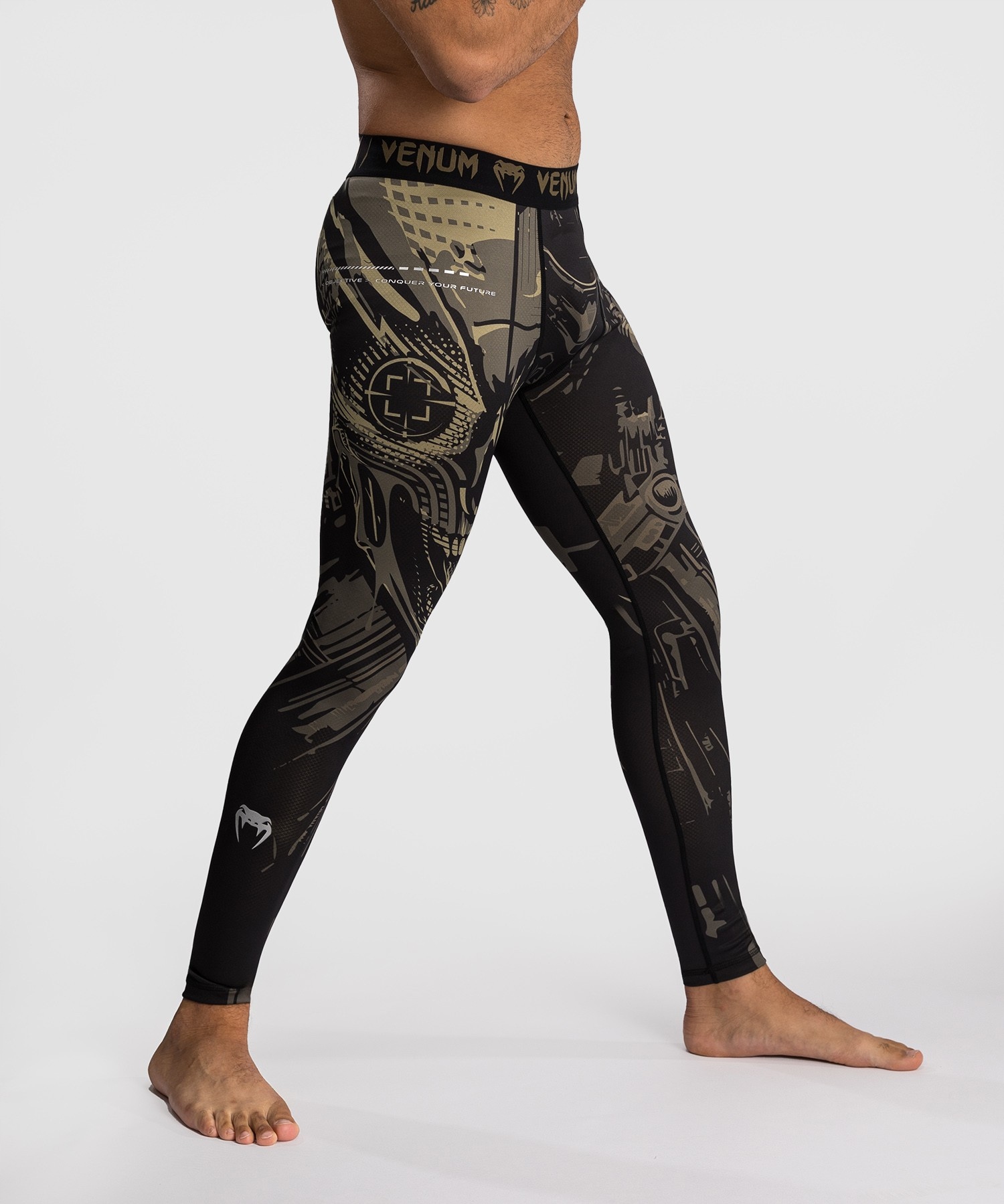 Venum Legginsy Męskie Invader Czarne/Piaskowe M