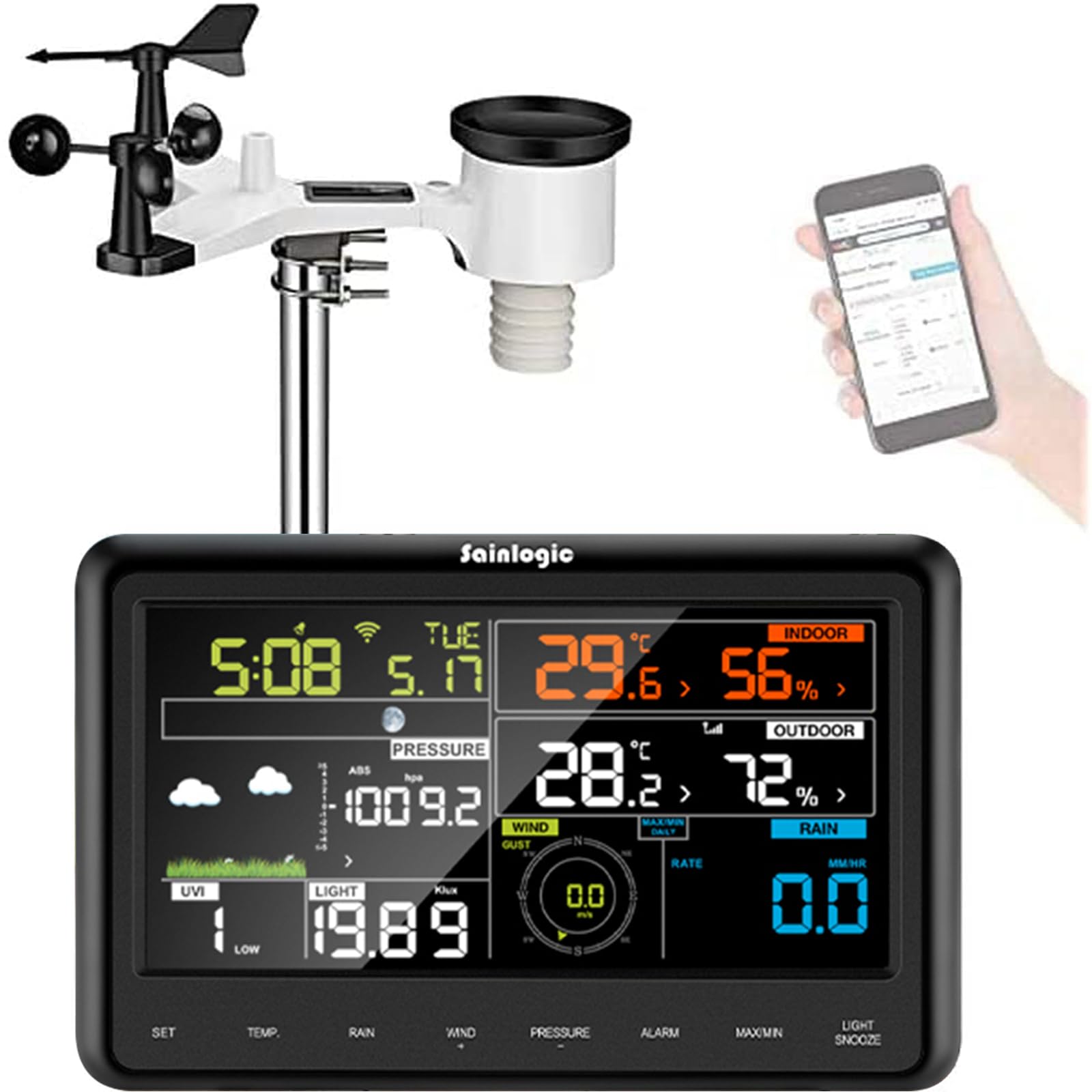 Meteorologická Stanica Sainlogic WS3500 Bezdrôtová Pro Teplomer Vlhkomerhit
