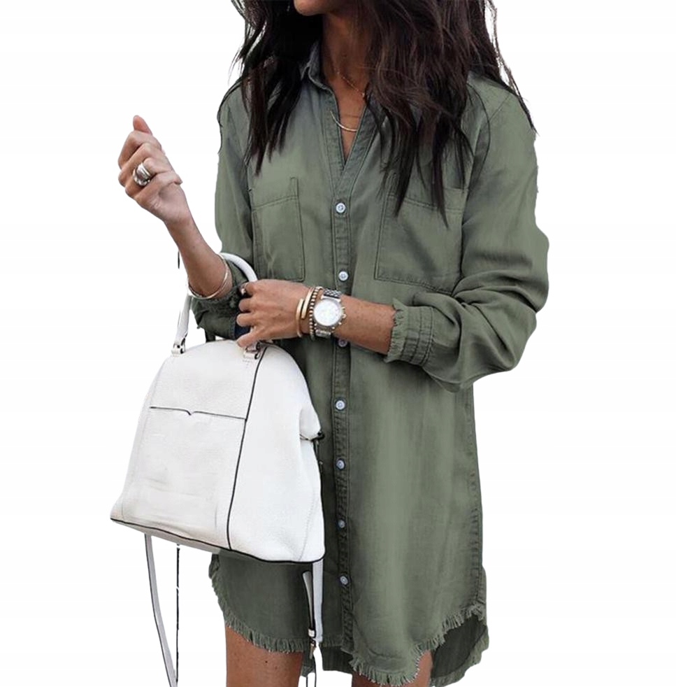 Sukienka koszulowa asymetryczna tunika oversize