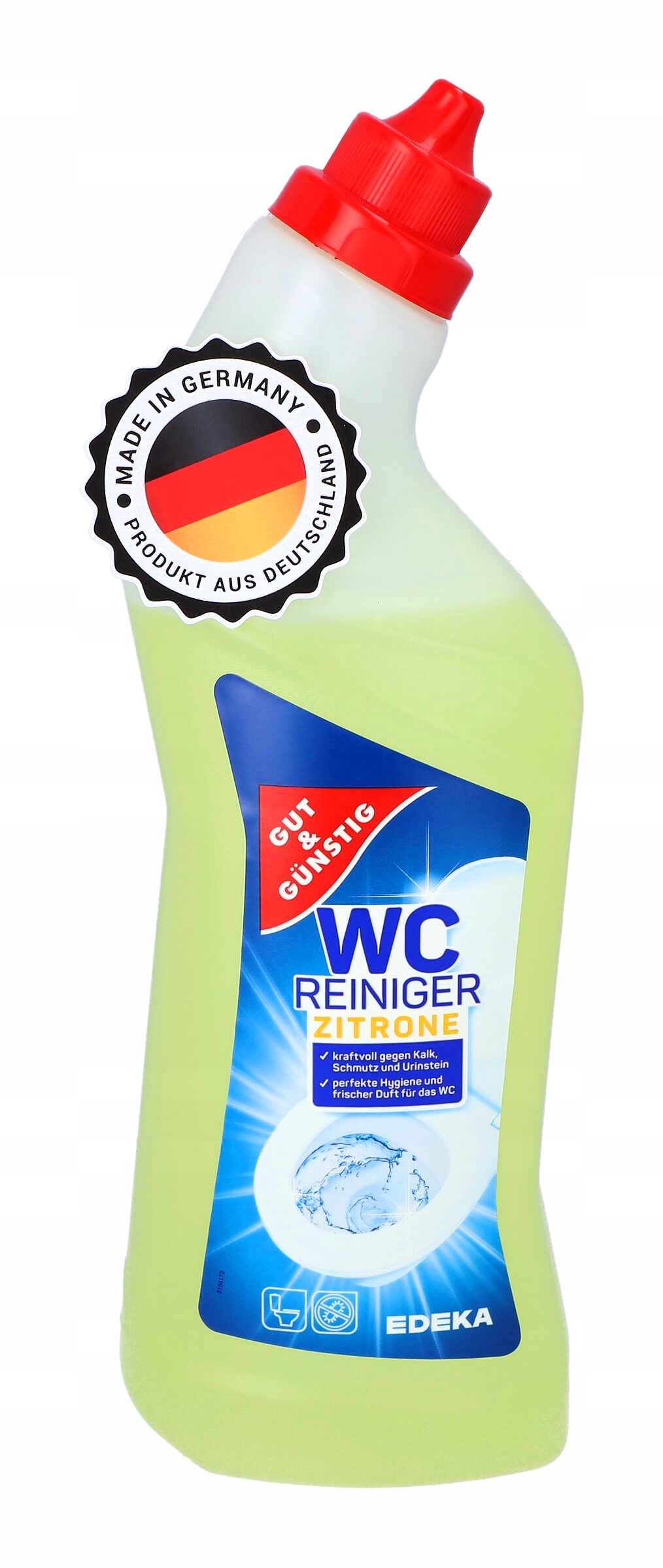 Niemiecki Żel do WC G&G Reiniger Zitrone 1L Marka Gut & Günstig