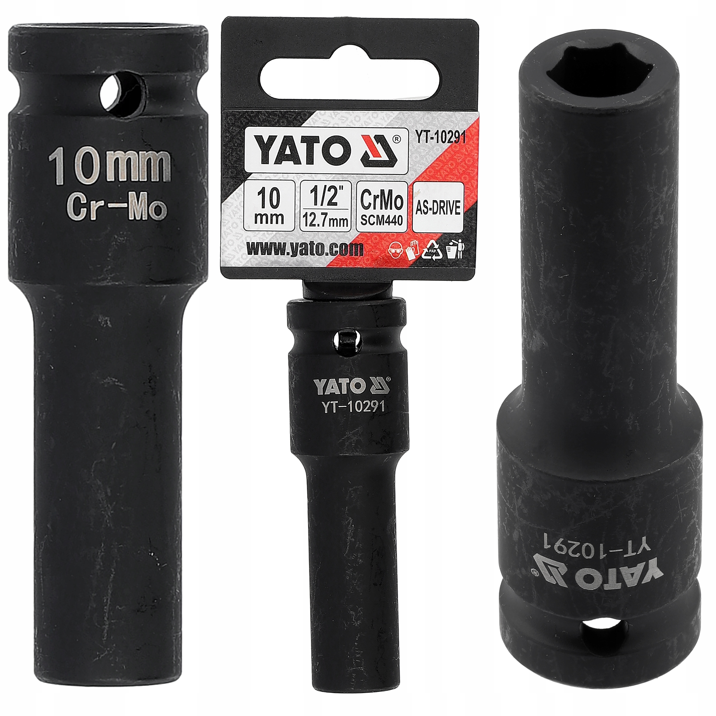 Yato Nasadka Udarowa Sześciokątna Długa 1/2" 10MM 6-KĄTNA CrMo AS-drive