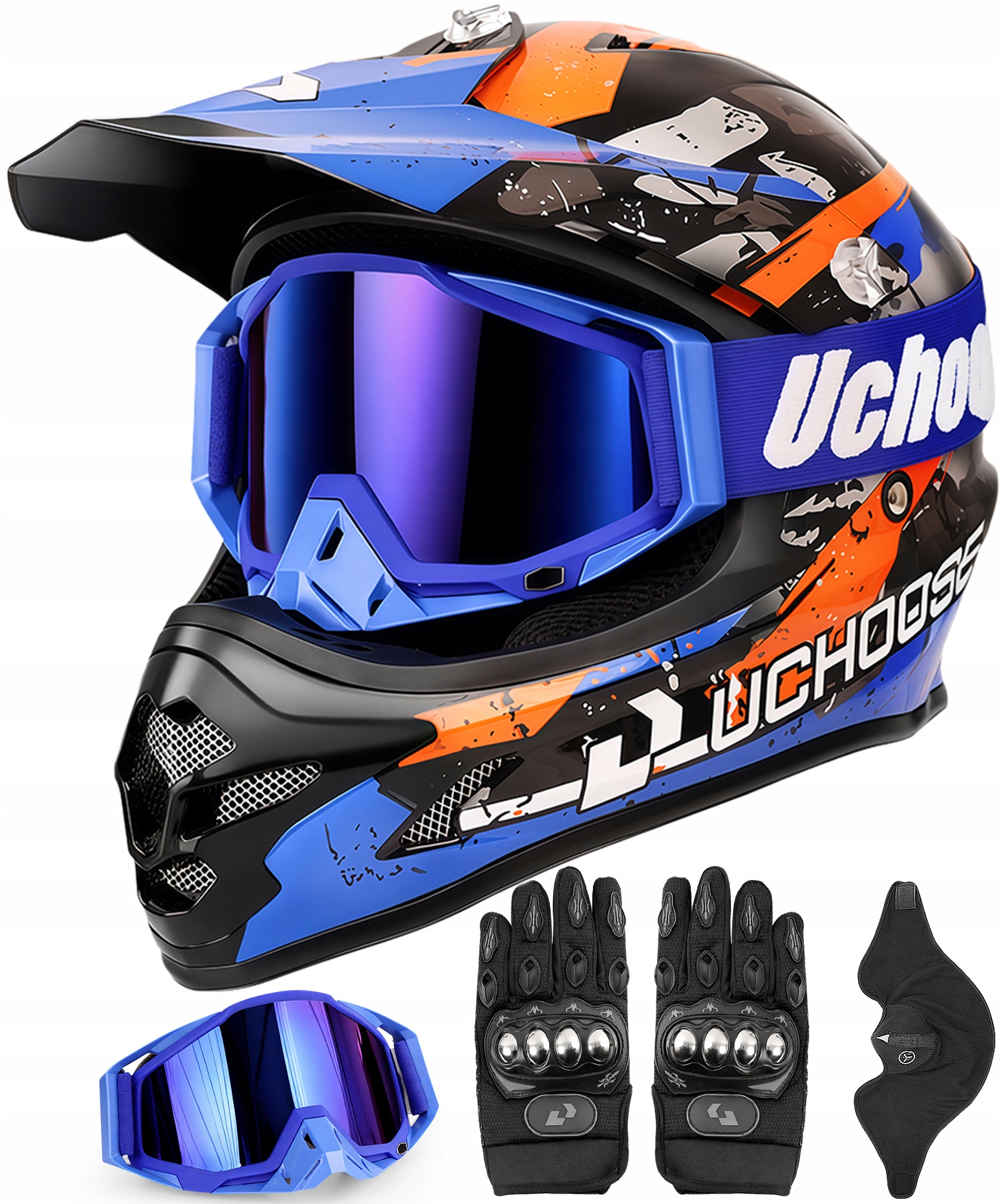 Motocyklová Přilba Crossová Přilba Atv Dirt Enduro Quada Brýle Rukavice Maska XL