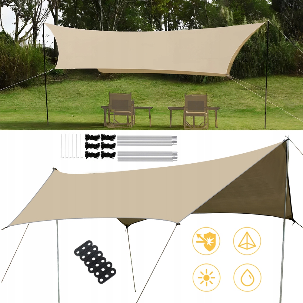 Sluneční Plachta S Upevňovací Sadou, 4,5 M, Ochrana Před Sluncem