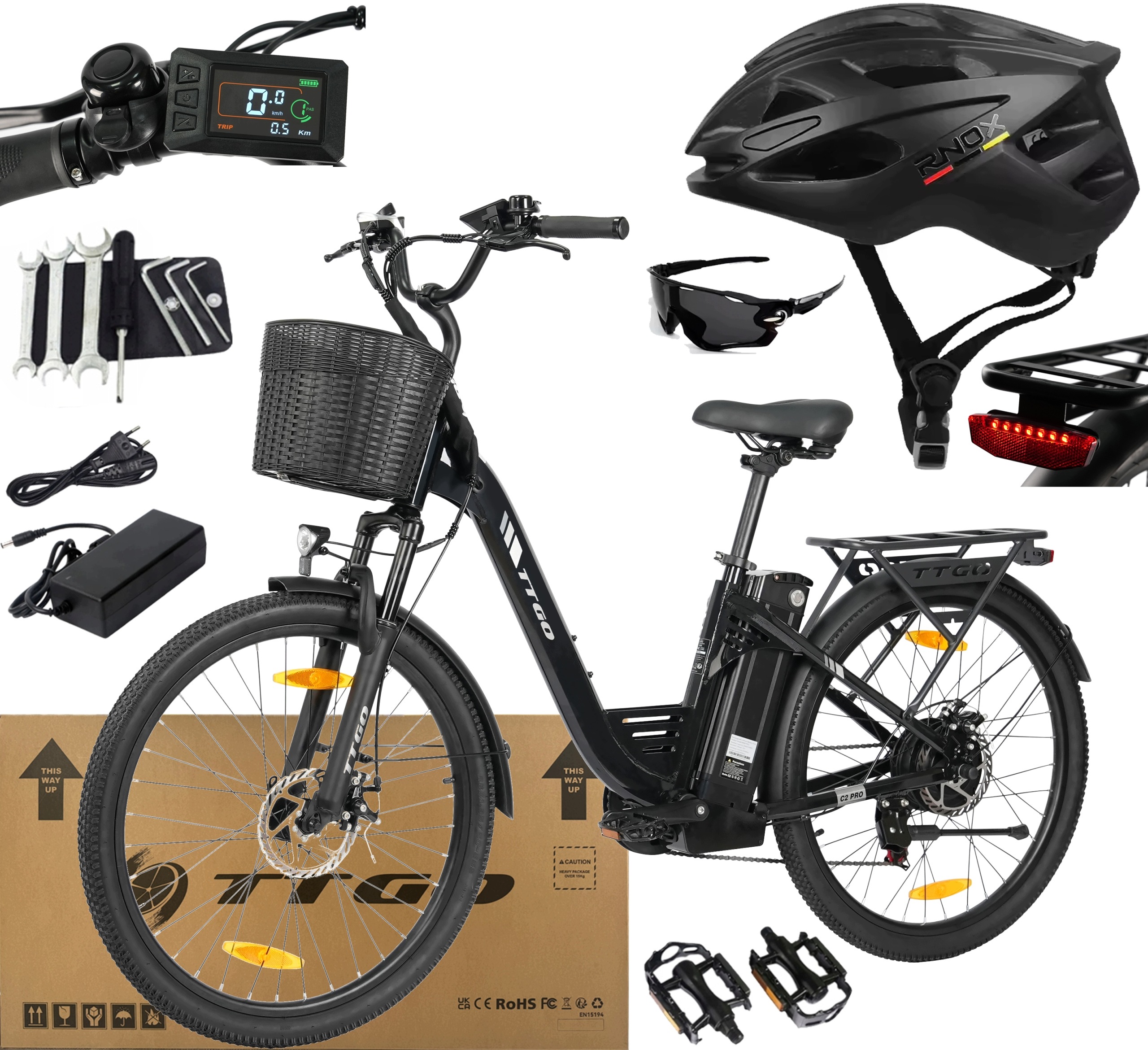 Elektrokolo Ttgo C2 Pro 250W 52NM 25KM/H 36V 18AH 120KM Dárky