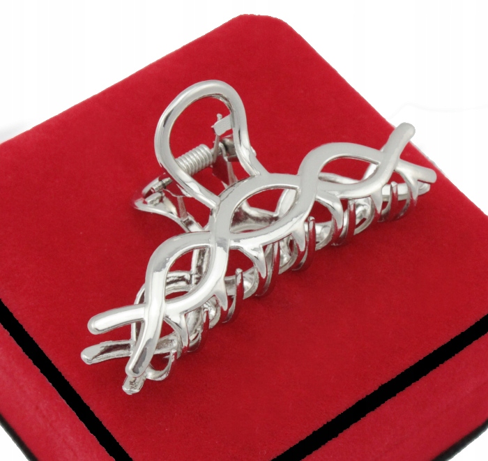 

Klamra Do Włosów Srebrna Metalowa 8 cm