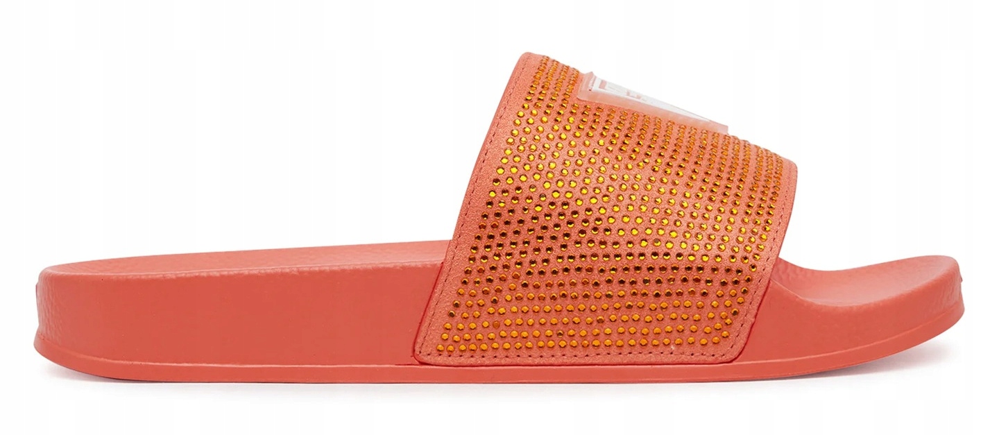 Guess oranžové dámské pantofle k bazénu na pláži, logované každý den 35/36