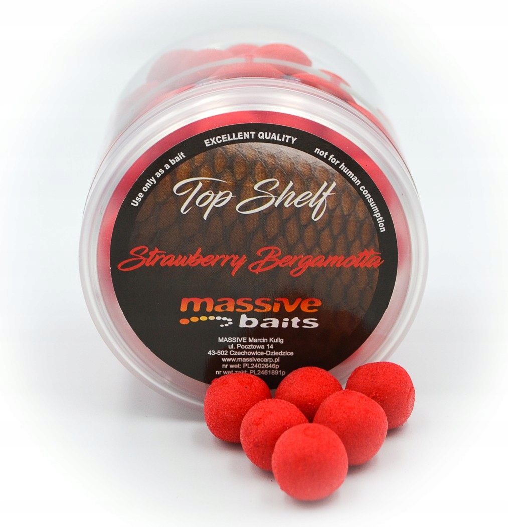 Massive Baits Strawberry Bergamotta Pop Ups 14mm Kulki Haczykowe