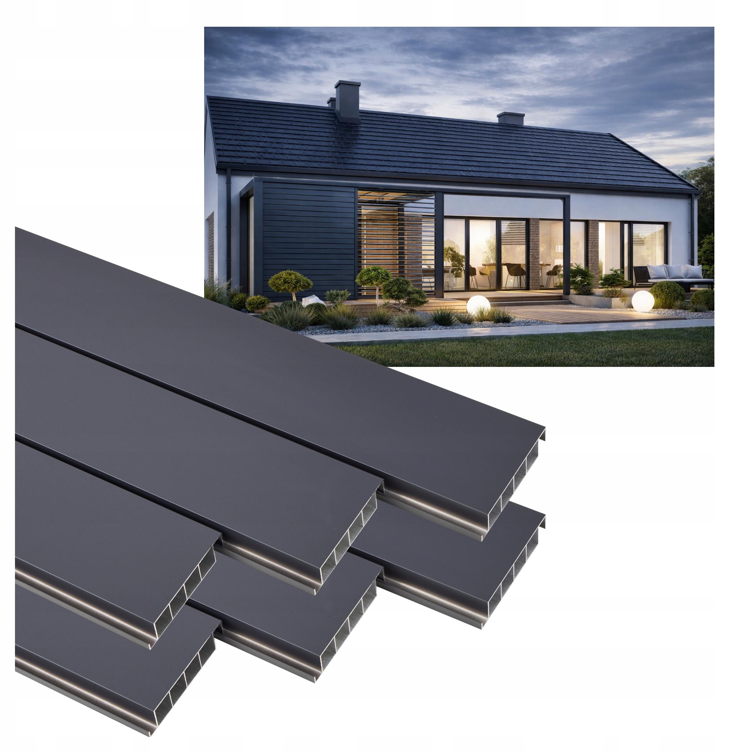 6 X Pohyblivé Dosky Na Žalúzie Shutters Panel Altánok Pergola Antracit 150 CM