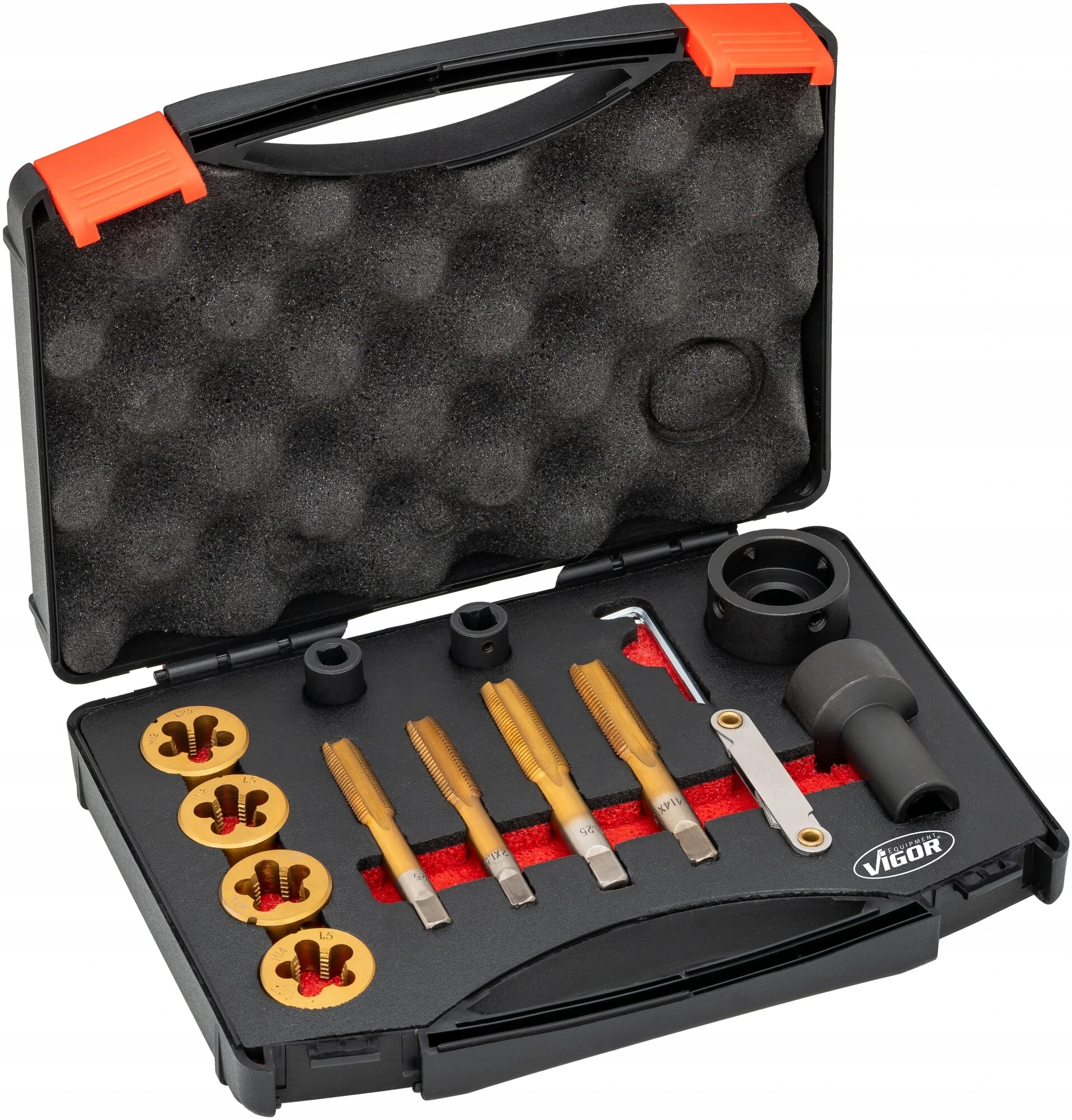 Vigor V7181, Sada závitorezov pre skrutky a matice kolies 13dielna