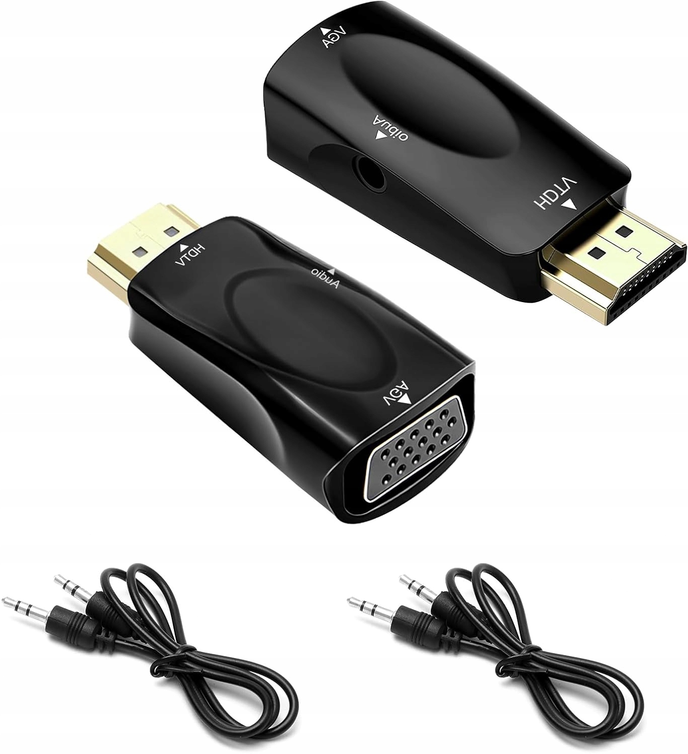 ADAPTER HDMI NA VGA Z 3,5MM AUDIO 2 SZT PRZENOSNY DO PROJEKTOR 1080P