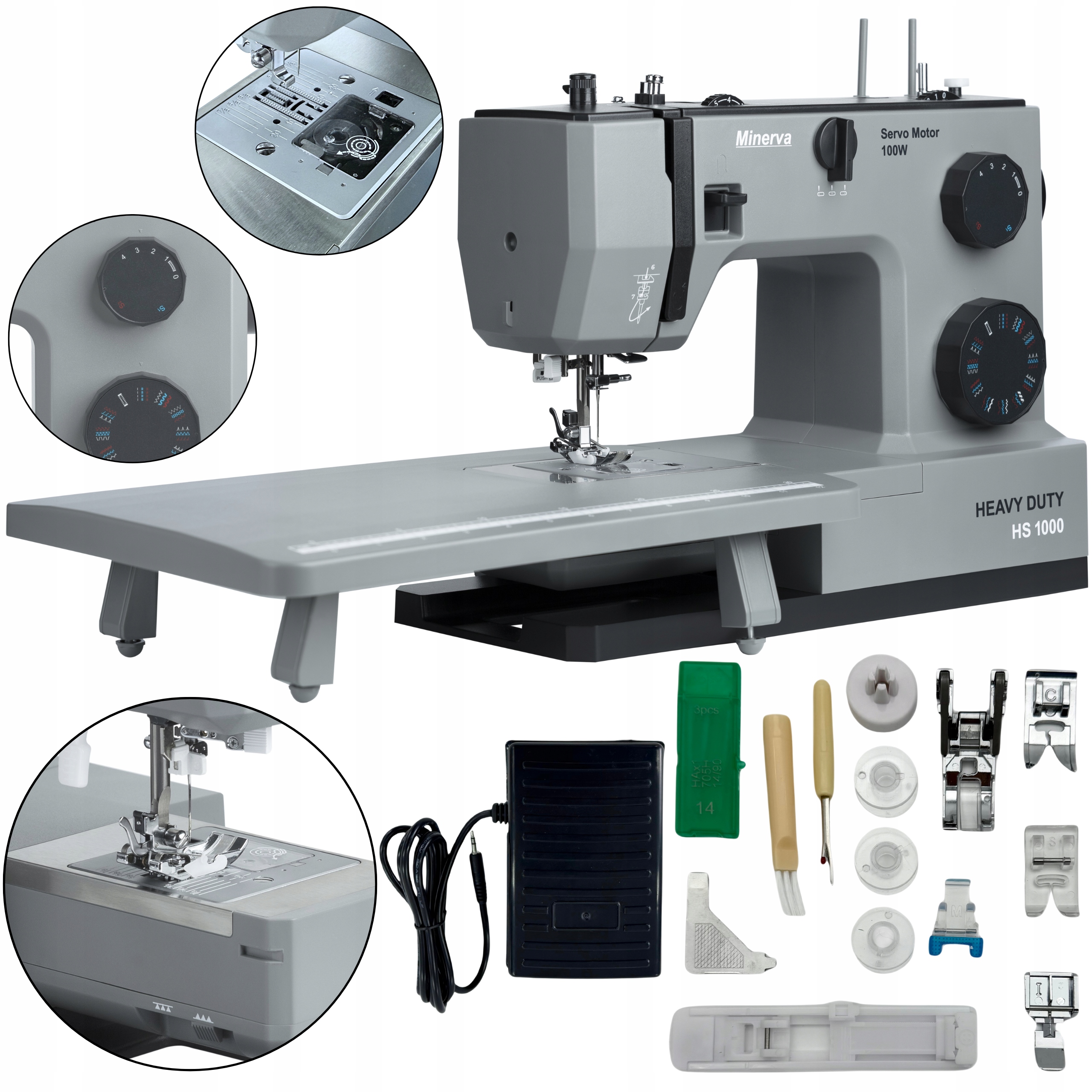 Maszyna do szycia Minerva HS1000 Heavy Duty Domowa wzmocniona 34 Ściegi