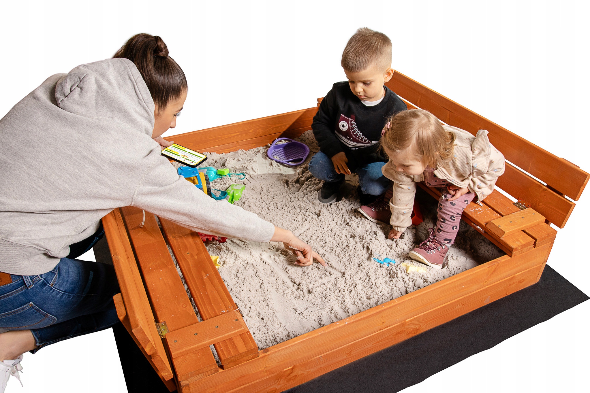 PIASKOWNICA IMPREGNOWANA DREWNIANA DASZEK 120 IMIE DZIECKA PERSONALIZACJA Pojemność 250 kg