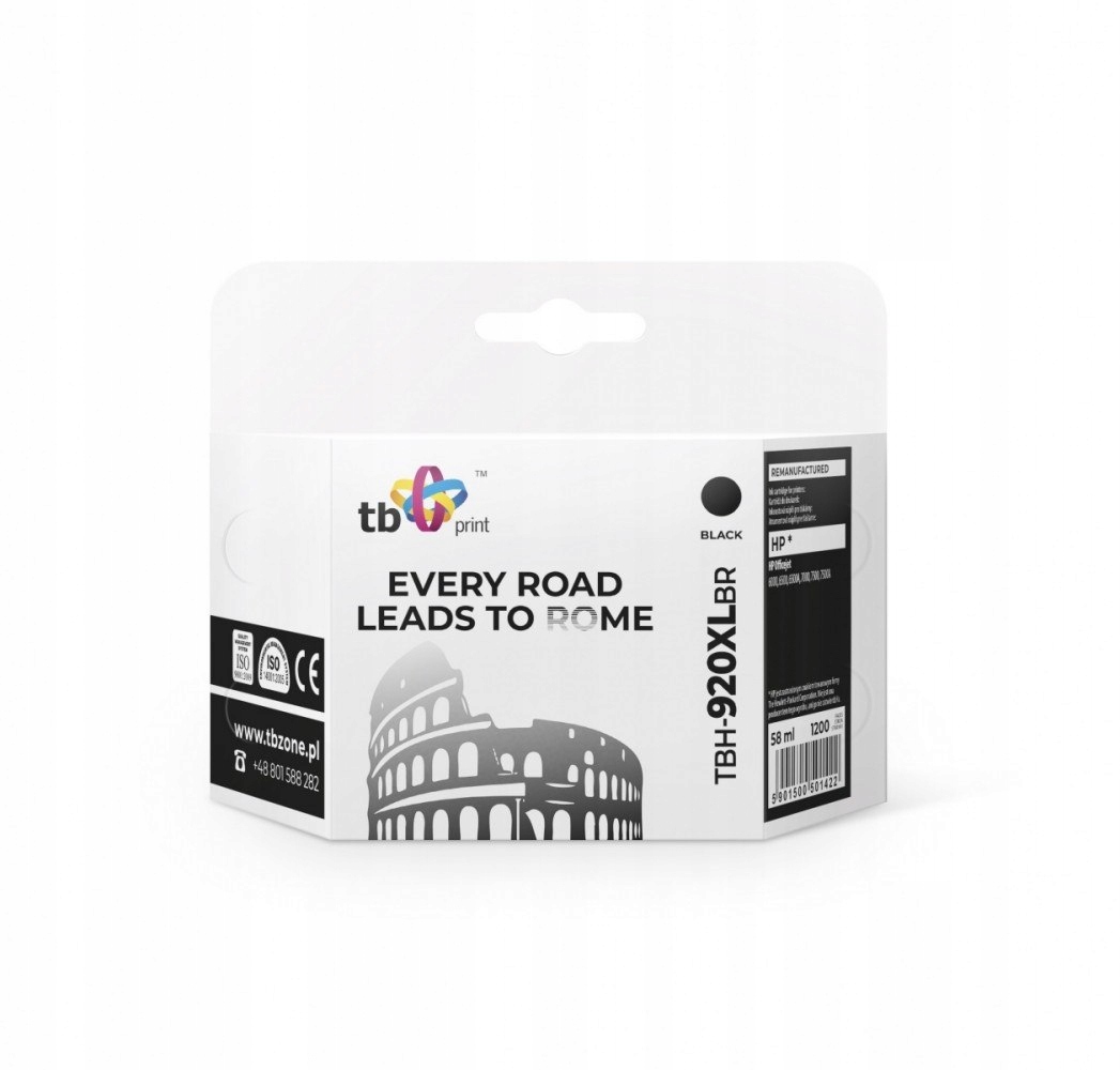 Tusz do Hp Oj 6500 TBH-920XLBR Bk ref.