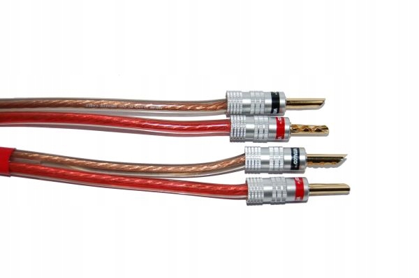 Kabel głośnikowy 2 wtyki banan rurkowe/2 wtyki banan rurkowe 2x2.5mm Ofc 3m