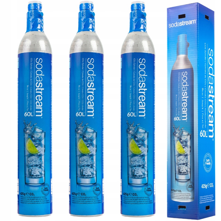 3X Bombička CO2 Do Saturátora Sodastream 60L Syfon Fľaša