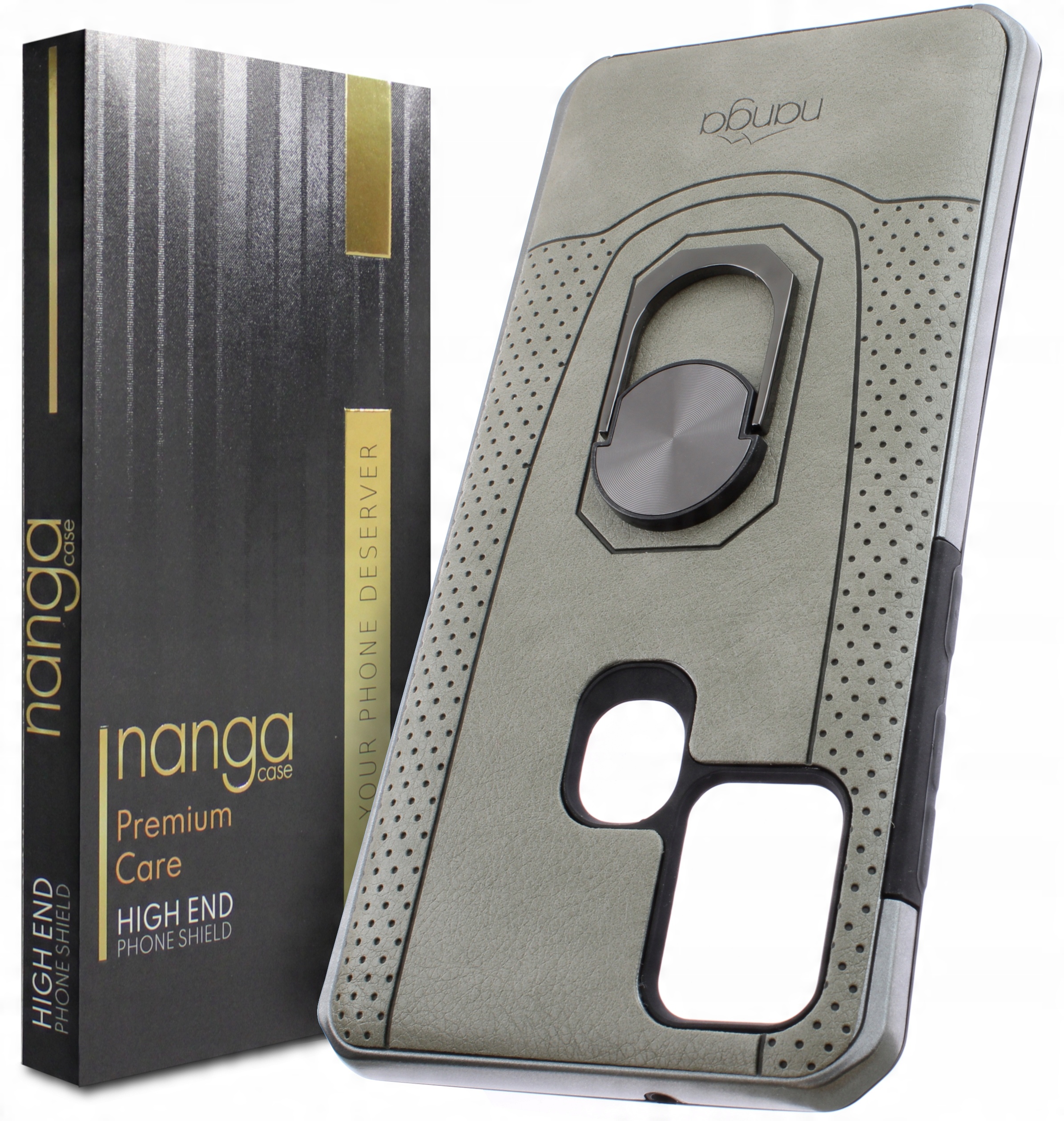 

Etui Pancerne Vintage Ring Do Galaxy A21S Szary