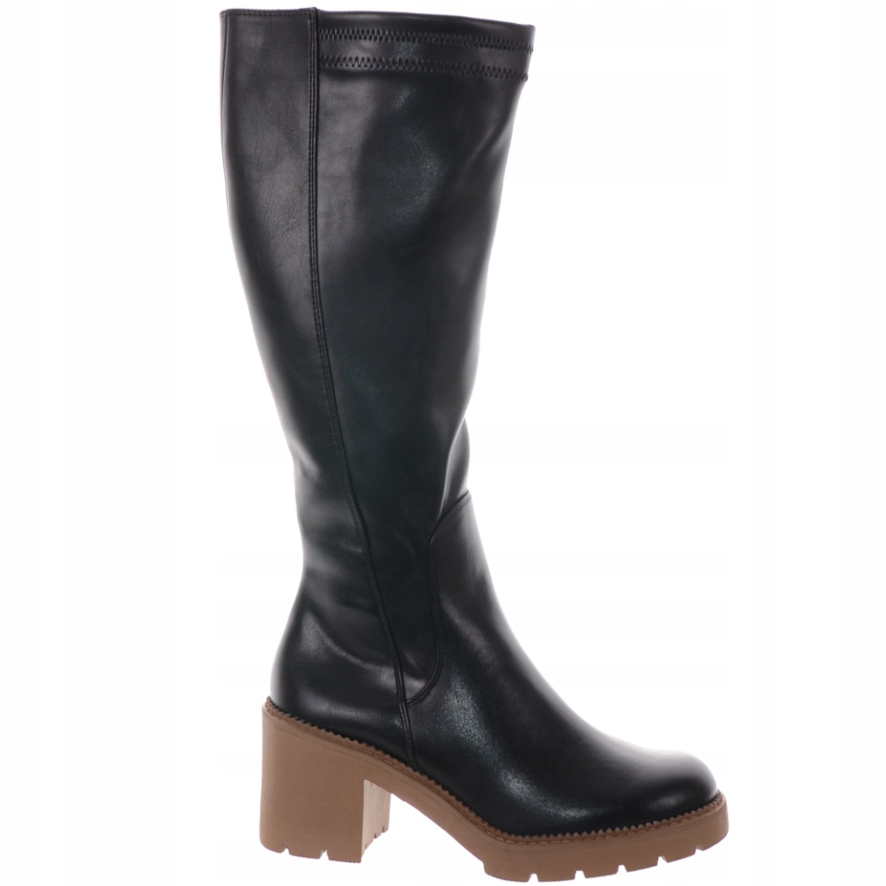 Marco Tozzi Černé Dámské Kožené Kozačky 42