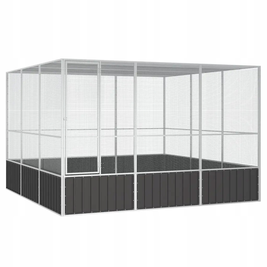 Voliéra, antracitová, 302,5 x 324,5 x 211,5 cm, galvanizovaná ocel