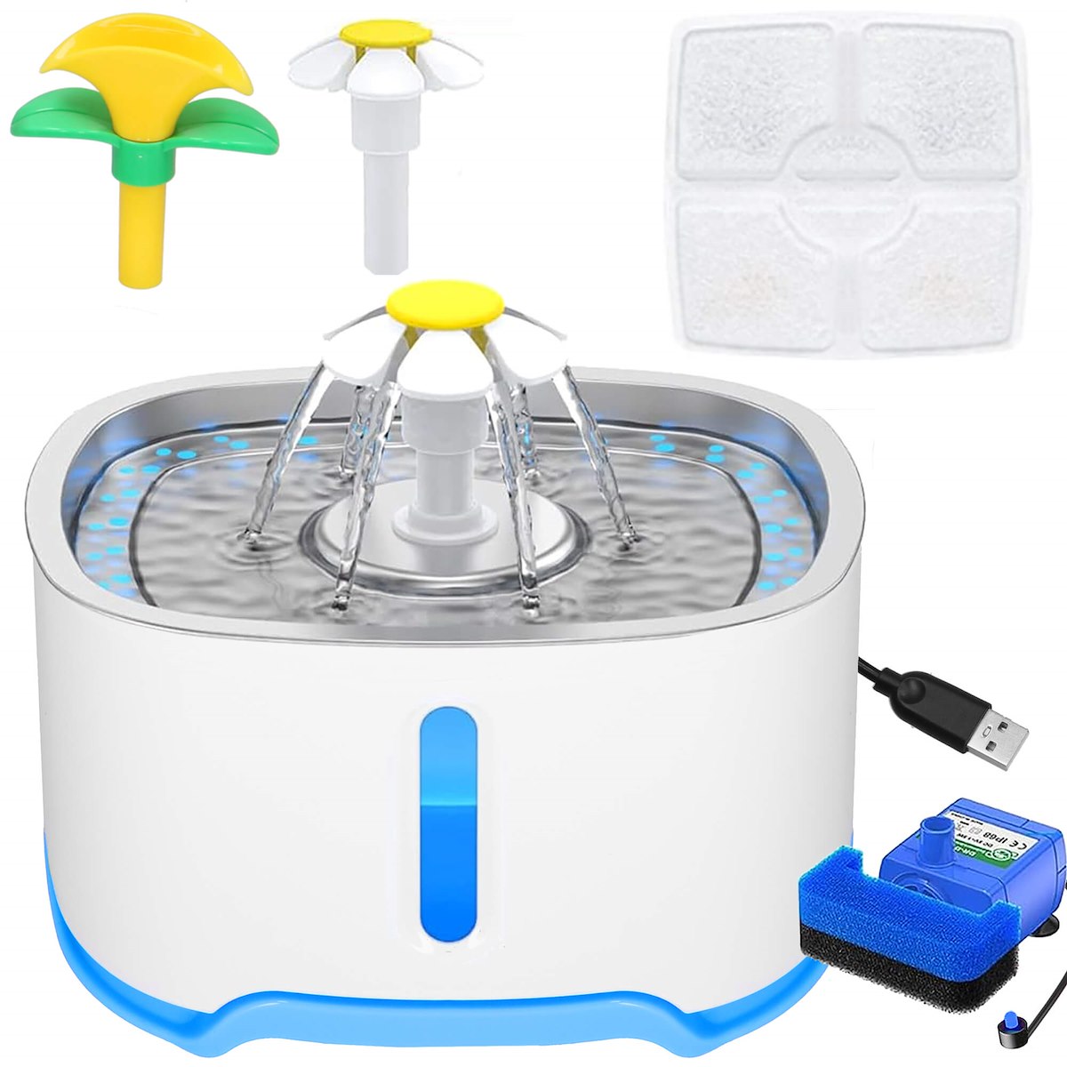 Levně Napáječka Fontána Fontána Pro Kočky Psa Tichý Filtr Automatická Napáječka 2,5L