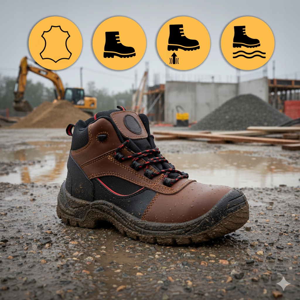 BUTY ROBOCZE męskie TRZEWIKI ROBOCZE OBUWIE OCHRONNE skórzane BEZ PODNOSKA EAN (GTIN) 5904811732325