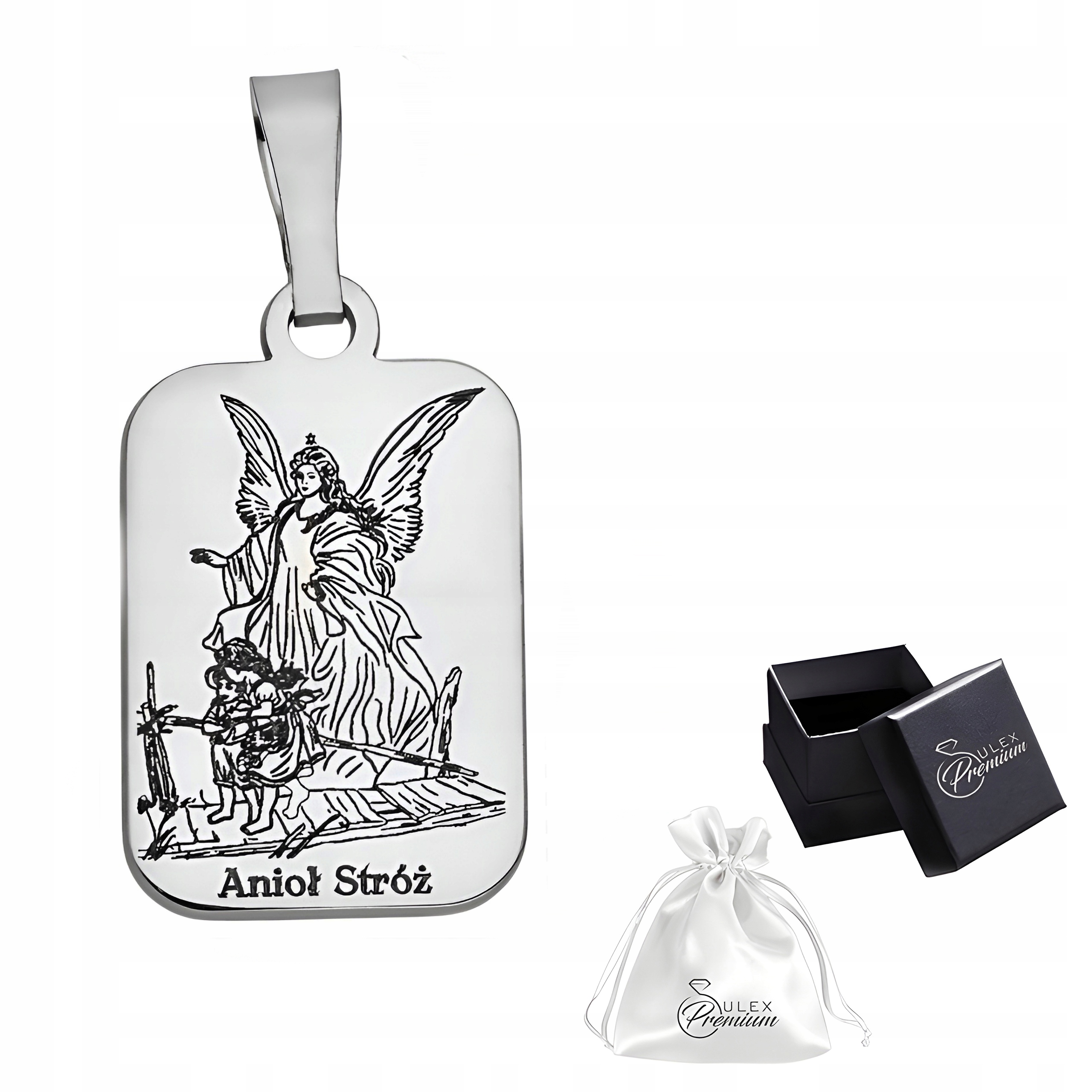 Stříbrný medailonek ryzost 925 Přívěsek Přívěsek Anděl strážný s modlitbou Ochrana