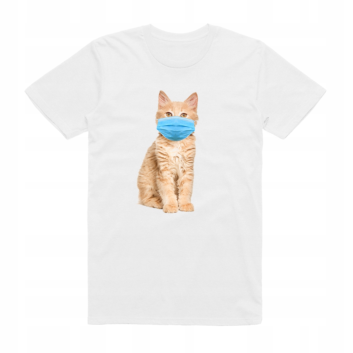 

S - Koszulka T-shirt Kot W Masce Z Kotem Koci Cat