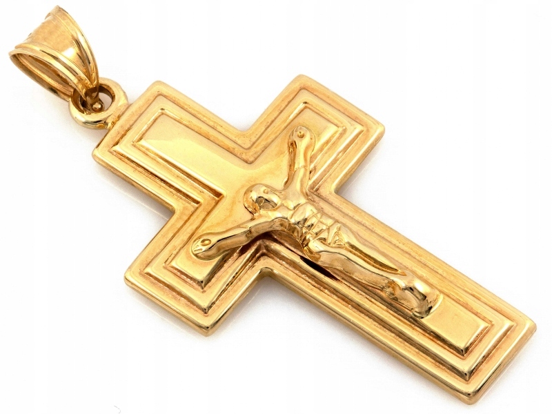 Zlatý přívěsek kříž 585 s Ježíškem přívěsek klasický vzor jako dárek 14kt