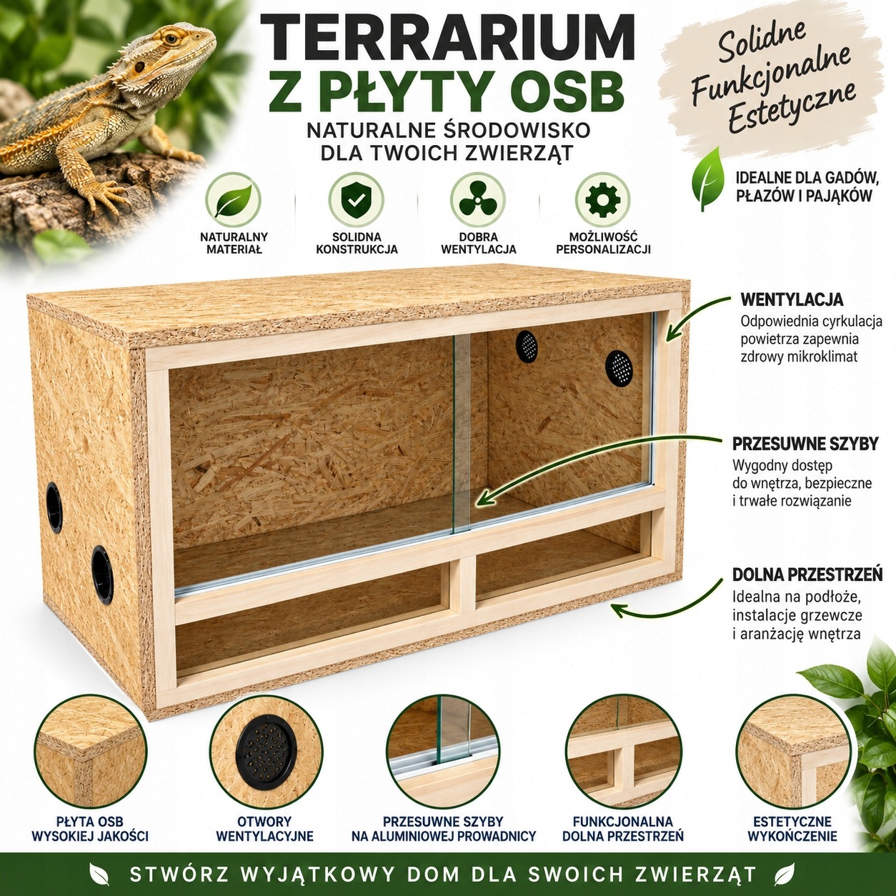 terárium z osb desky 80x40x40 cm