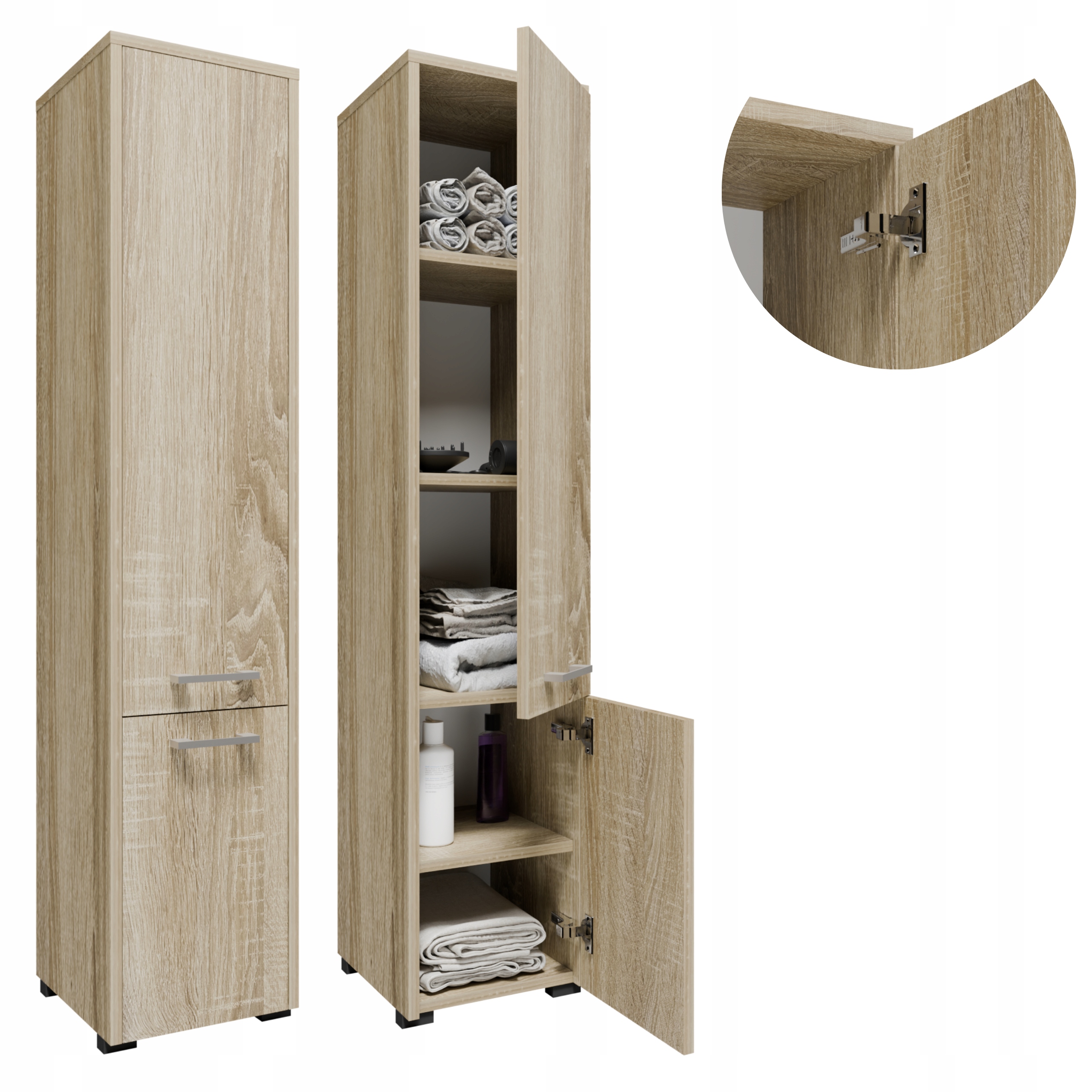 Koupelnová skříňka F1402DSON sonoma 140 Cm stojící závěsný sloupek regál skříň