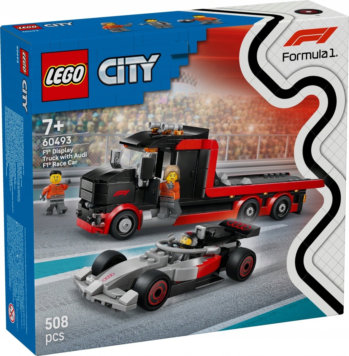 Lego Stavebnice City 60493 Nákladní automobil F1 s bolidem Audi F1