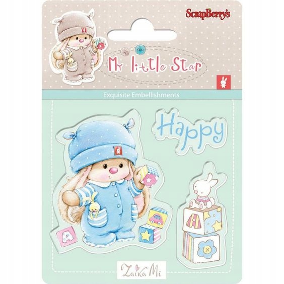 Stemple akrylowe ScrapBerry's 7cm, Birthday Bunny