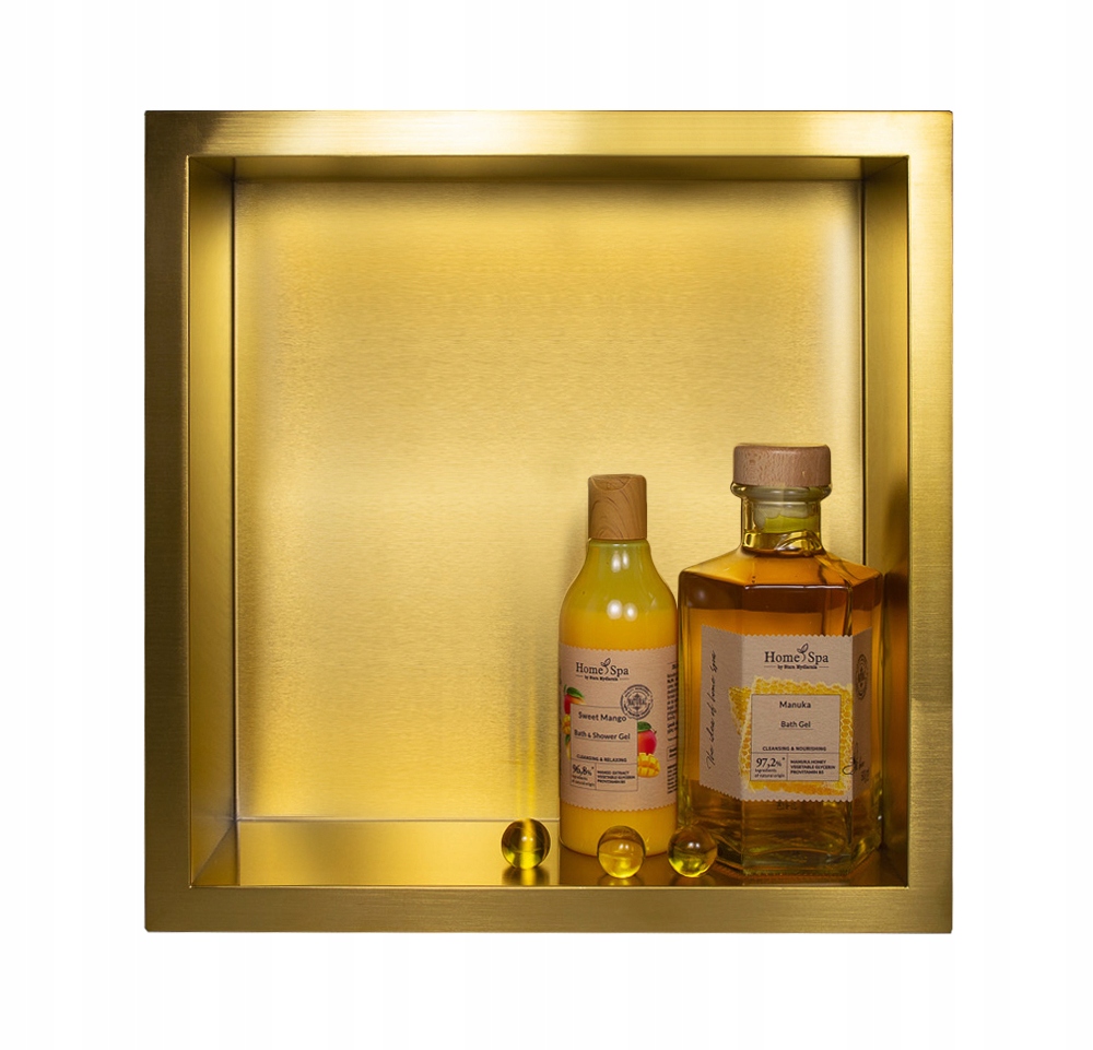 Wall-box One Gold Brass Jednoduchá zlatá polica 30x30x10 cm
