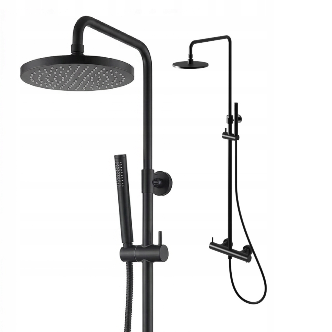 Sprchový set s termostatom Kohlman Axel QW273AB Čierny dažďový systém