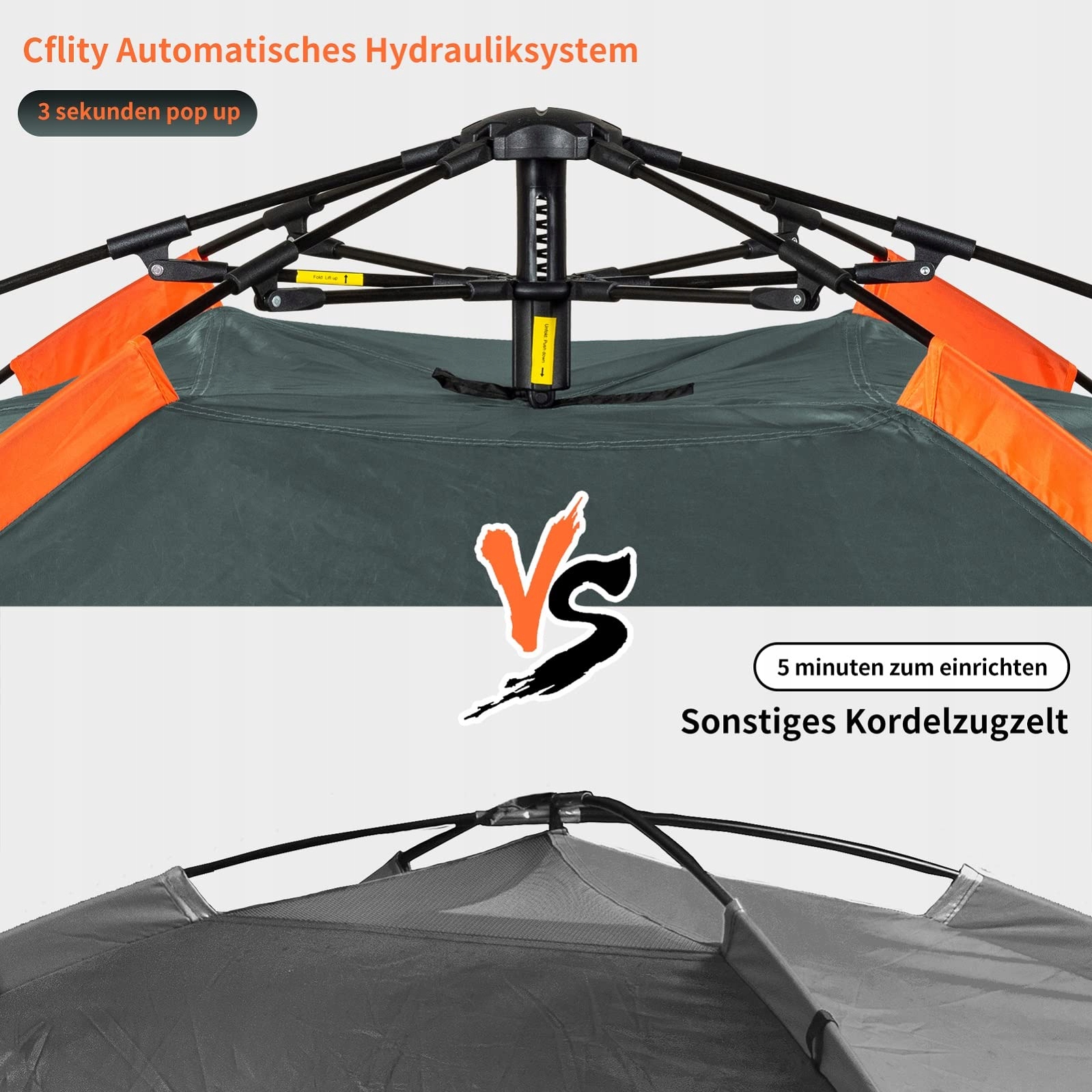 CFLITY 3-Person Pop Up Waterproof Tent 4 Seasons with Two Verandas — miniatura 4