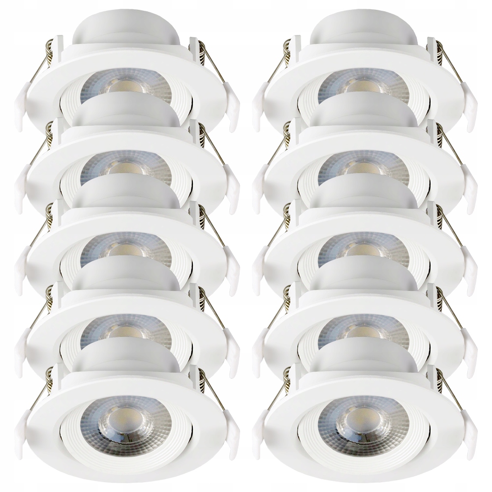 10x OCZKO SUFITOWE ŁAZIENKA LAMPA LED UCHYLNA 230V 7W IP44