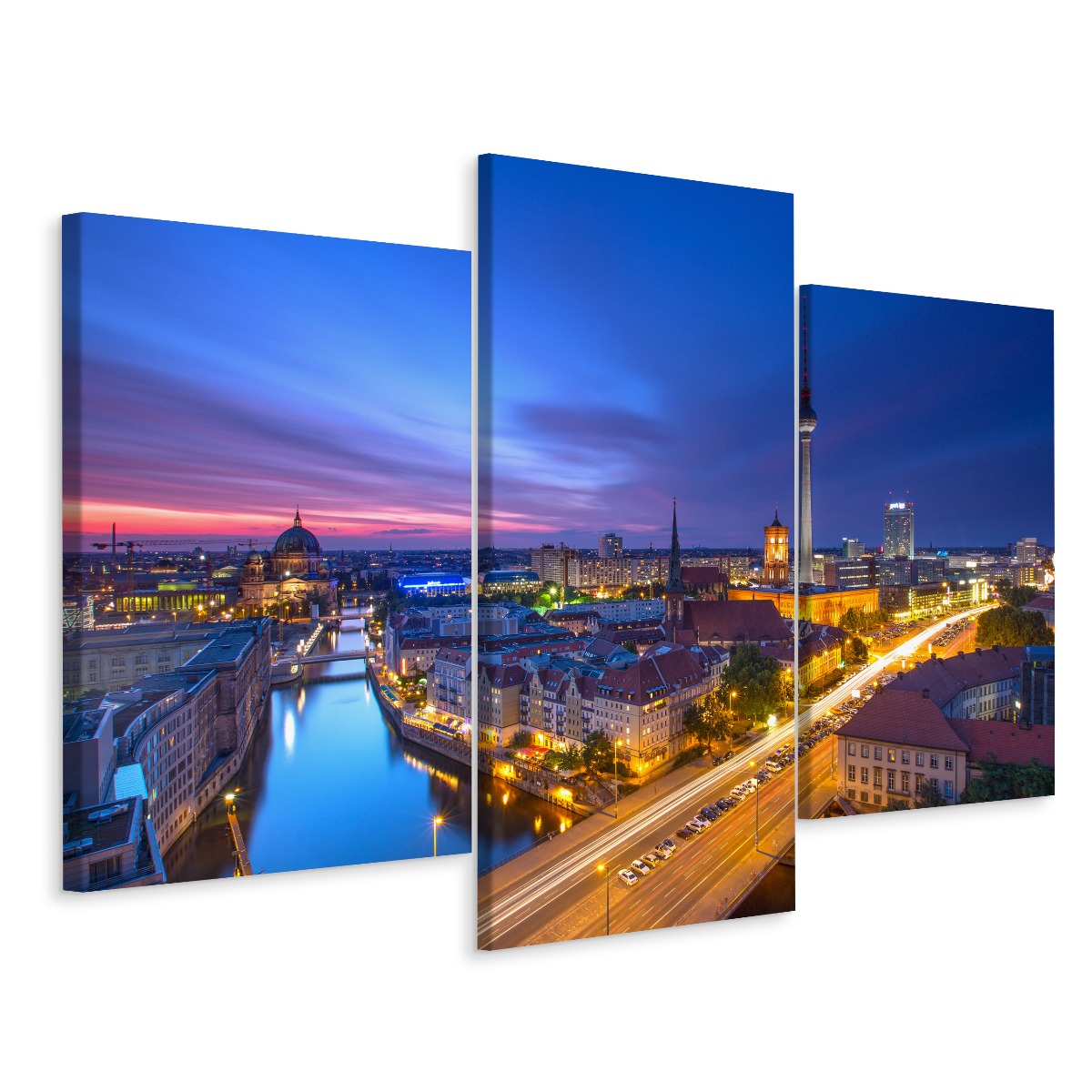 Obraz Triptych Berlin Katedrála Krajina 3D 180x120