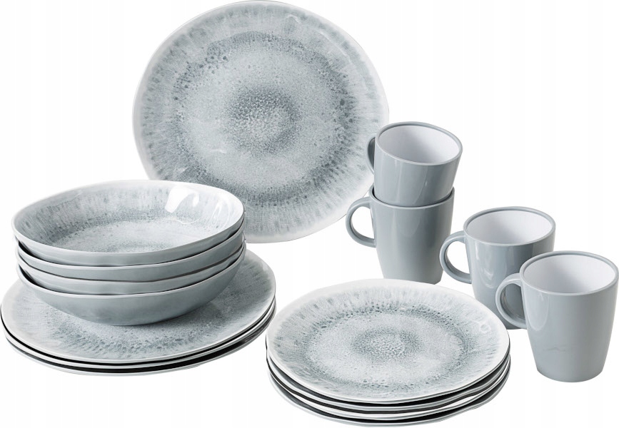 ZESTAW OBIADOWY MELAMINA BRUNNER PEARL 16 szt.