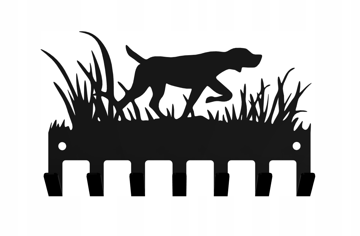 Wieszak na klucze PIES MYŚLIWSKI loft czarny