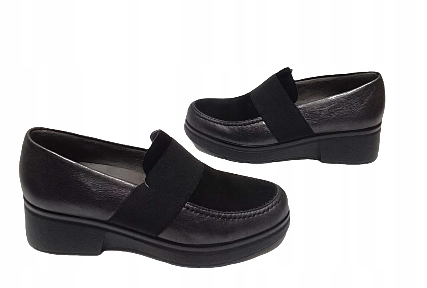 Loafersy mokasíny koturn kůže Pitillos 10051 černá r38