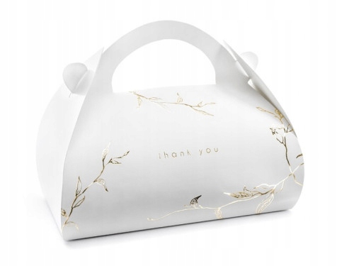 

Pudełka na ciasto w złote Gałązki białe, 10 szt.