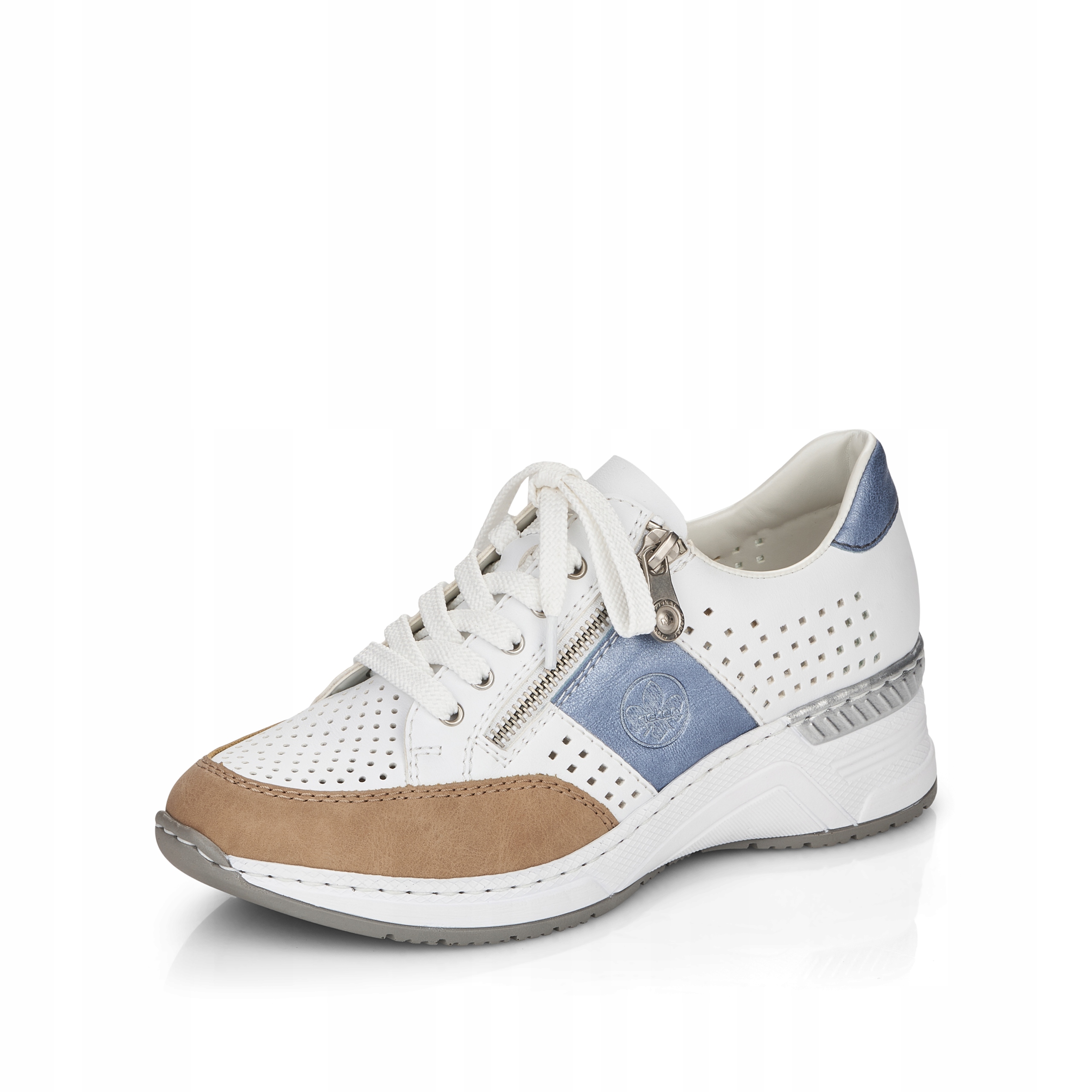 RIEKER Sneakersy, buty, półbuty białe N4327 Model wiosna/lato