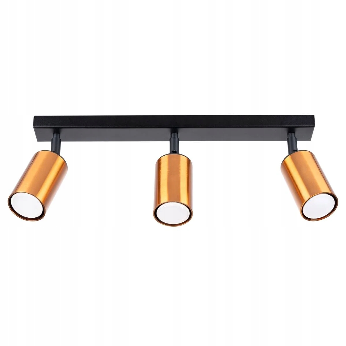 Stropná lampa čierna medená 3 reflektory nastaviteľná lišta 45 cm Sollux