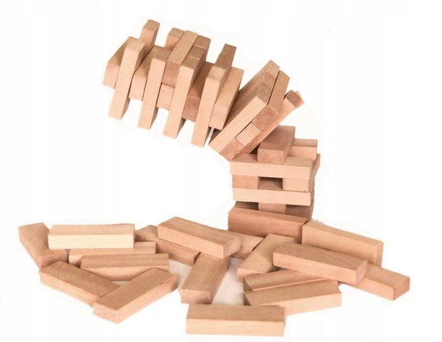

Jenga drewniana gra krzywa wieża bez nakruków cyfr